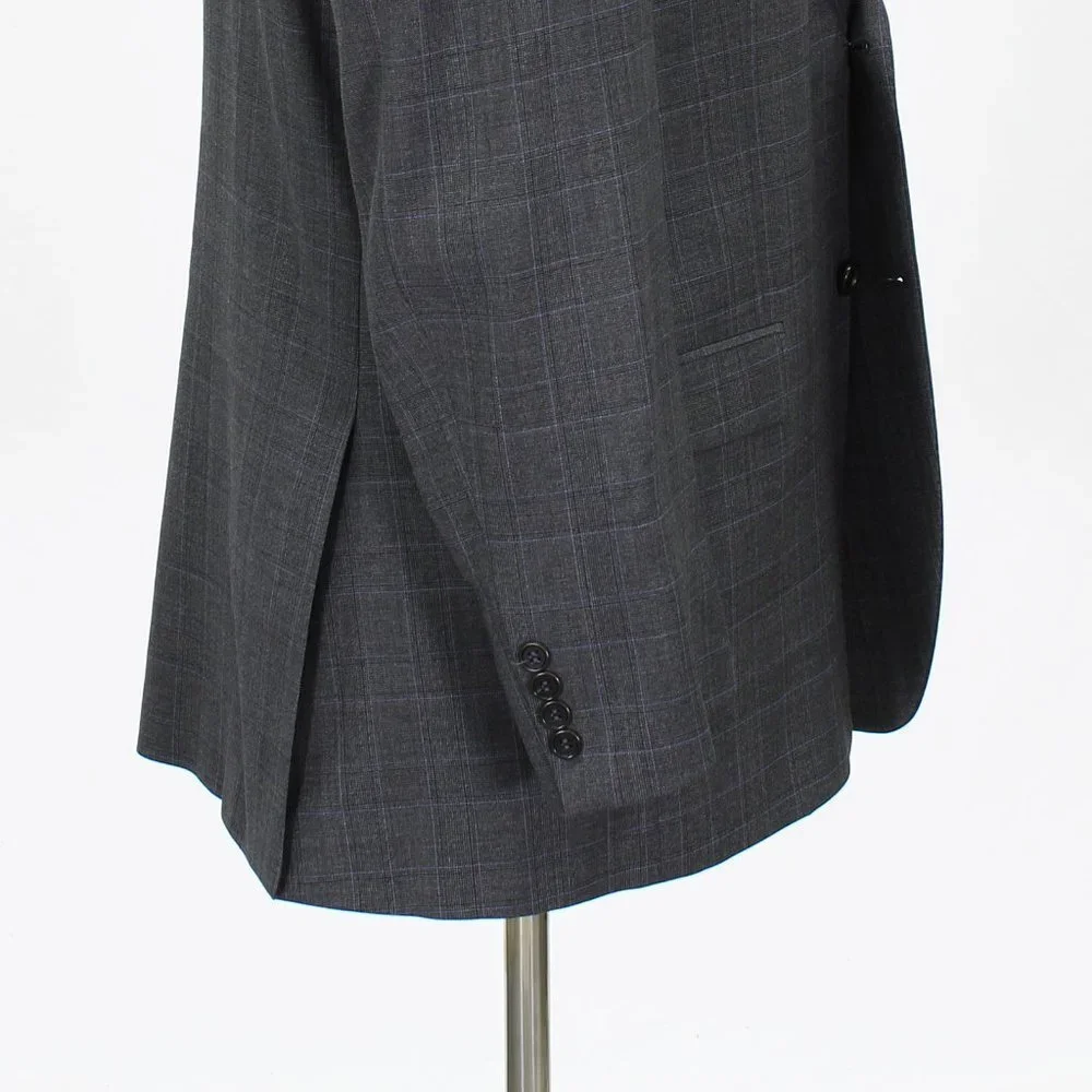 Joseph Abboud 43R Gray Check 2-Button Sport Coat Blazer Jacket V599